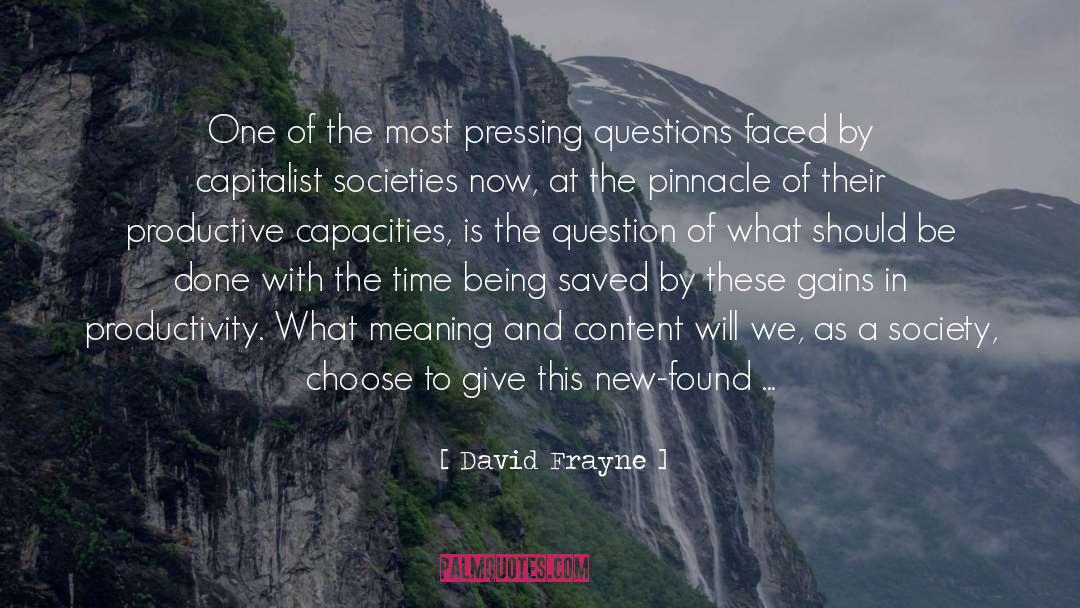 Pinnacle quotes by David Frayne
