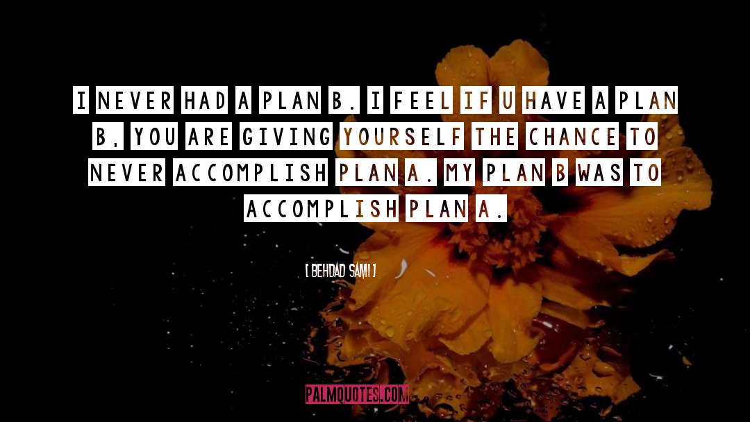 Plan B quotes by Behdad Sami