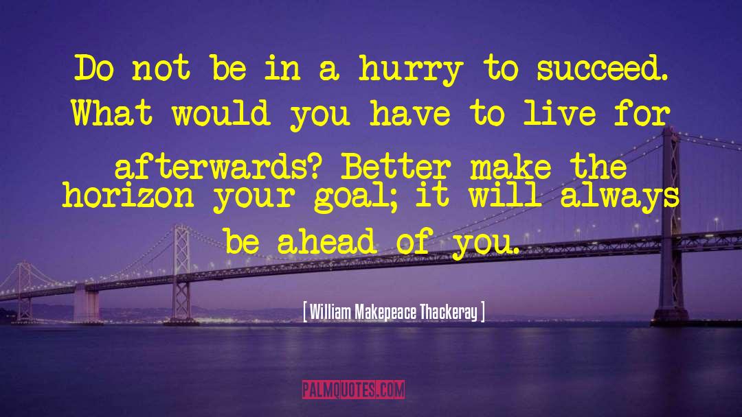 Planning Ahead For Success quotes by William Makepeace Thackeray