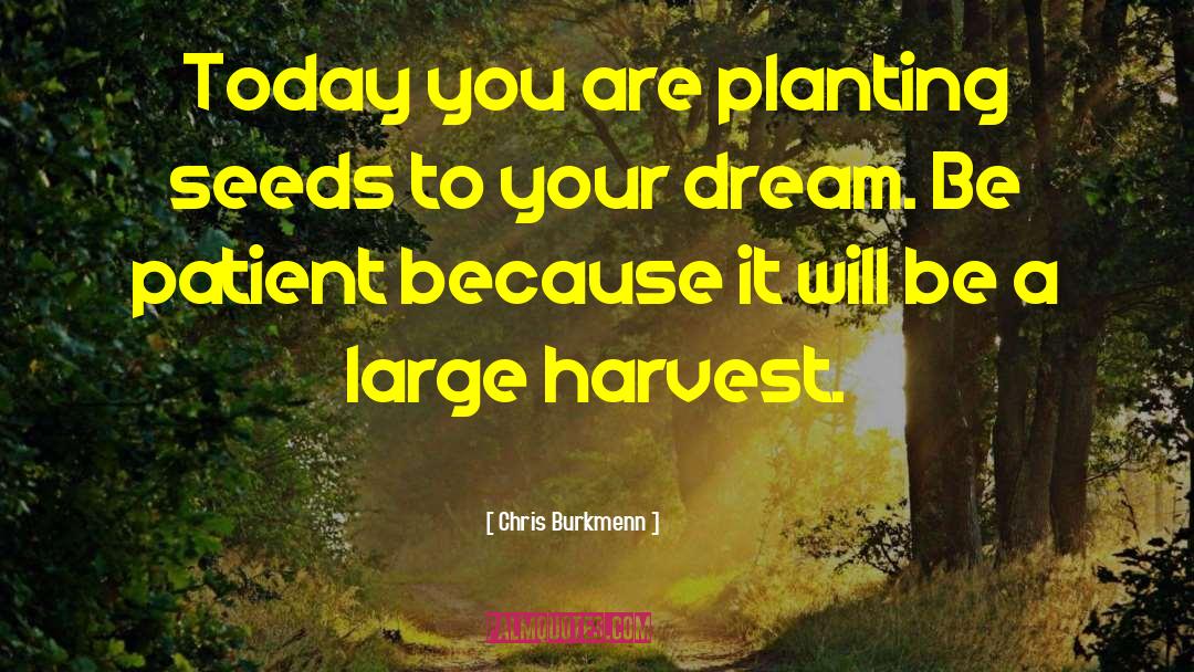 Planting Seeds quotes by Chris Burkmenn