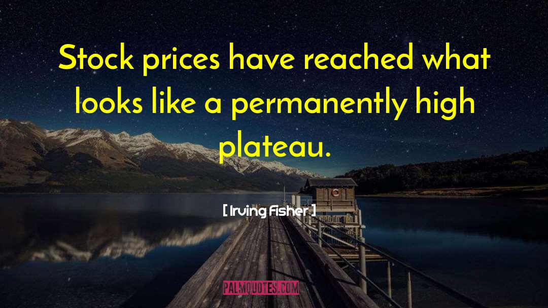 Plateaus quotes by Irving Fisher