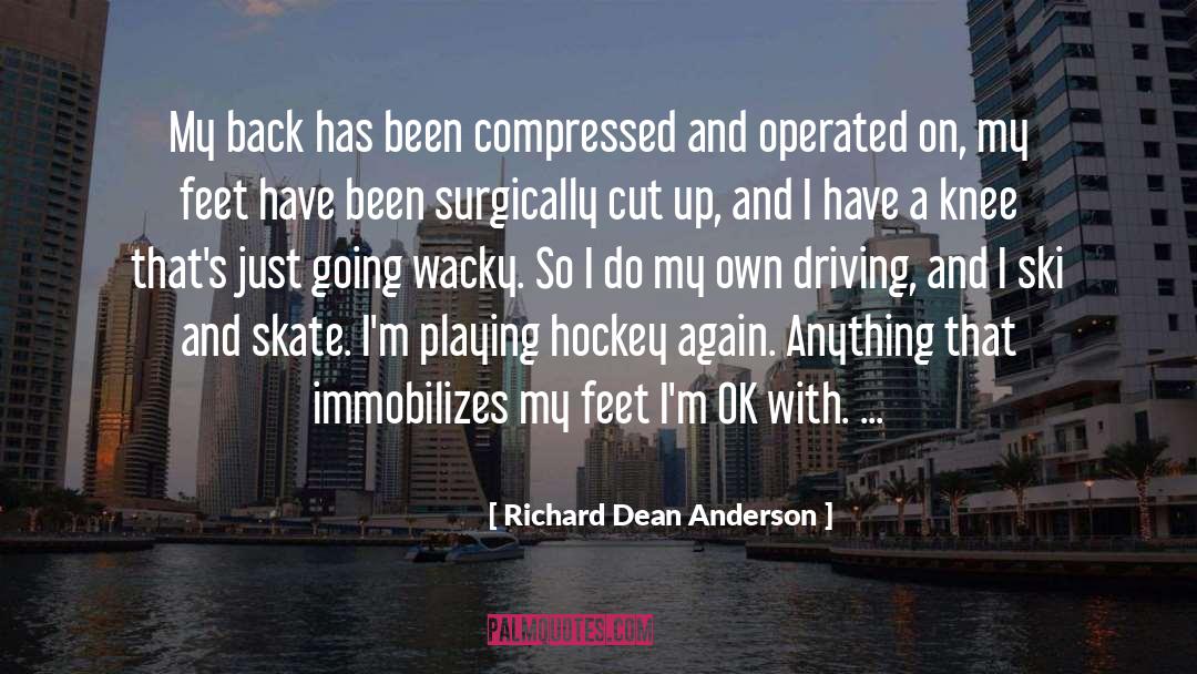 Playing Hockey quotes by Richard Dean Anderson