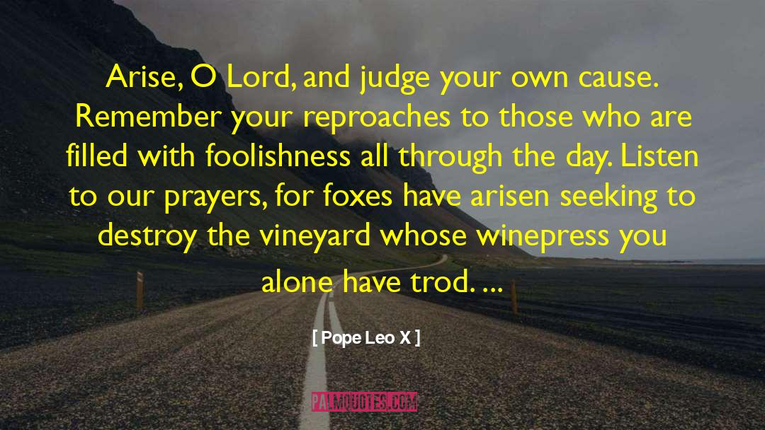 Plead My Cause Oh Lord quotes by Pope Leo X