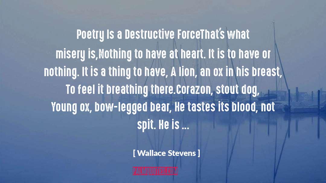 Poetry Is A Destructive Force quotes by Wallace Stevens