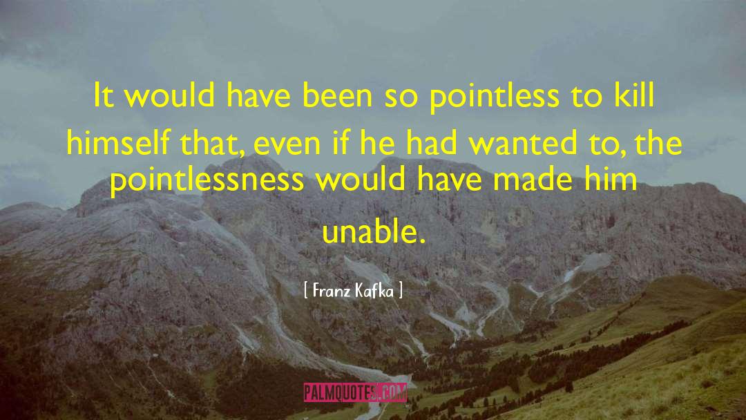 Pointlessness quotes by Franz Kafka