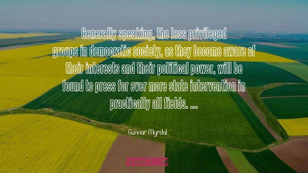 Political Power quotes by Gunnar Myrdal