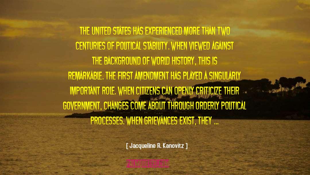 Political Stability quotes by Jacqueline R. Kanovitz