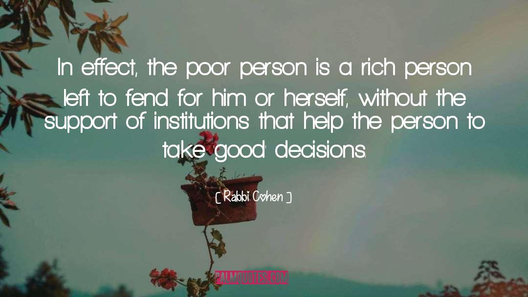 Poor Person quotes by Rabbi Cohen