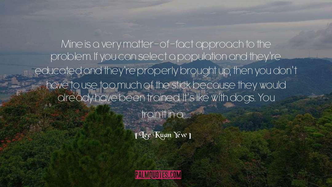 Population Problem quotes by Lee Kuan Yew