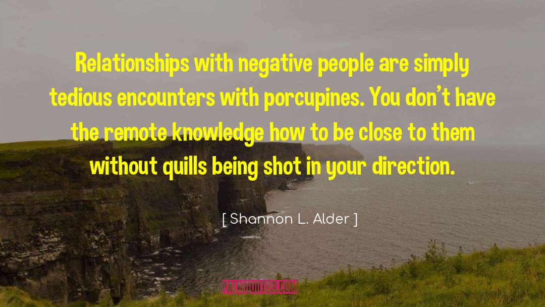 Porcupines quotes by Shannon L. Alder