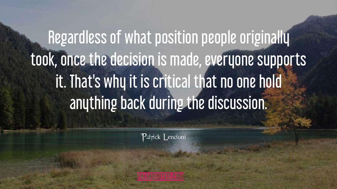 Position quotes by Patrick Lencioni