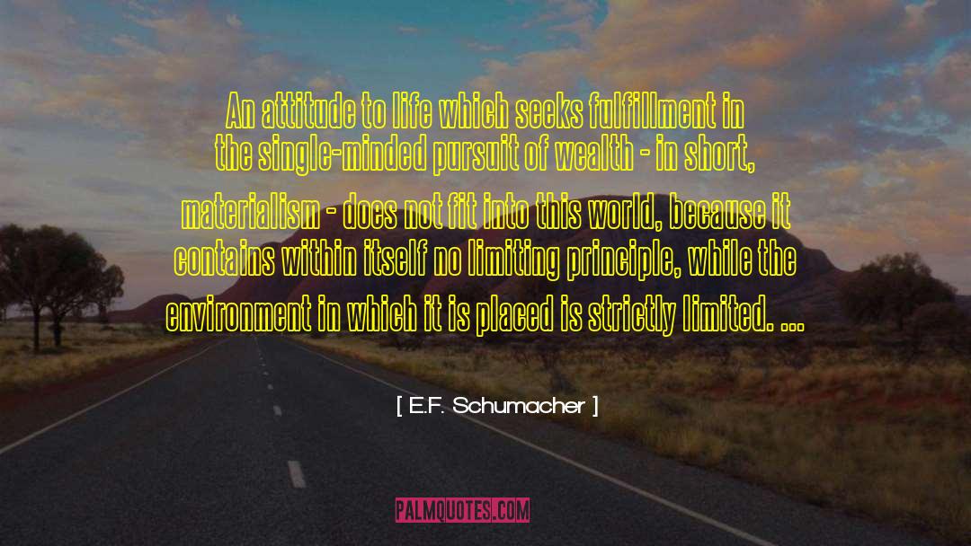 Positive Attitude In Life quotes by E.F. Schumacher