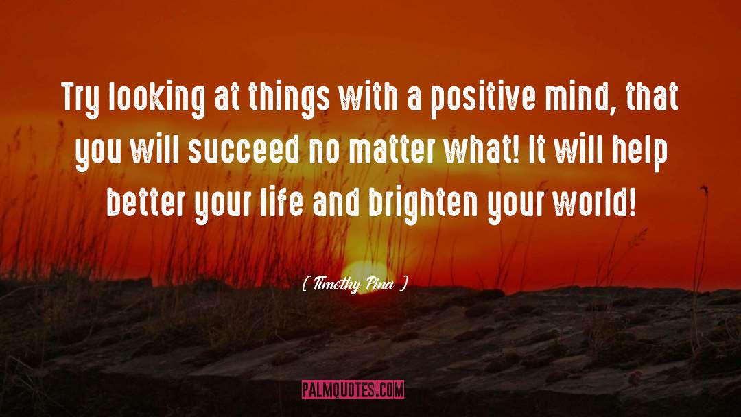 Positive Mind quotes by Timothy Pina