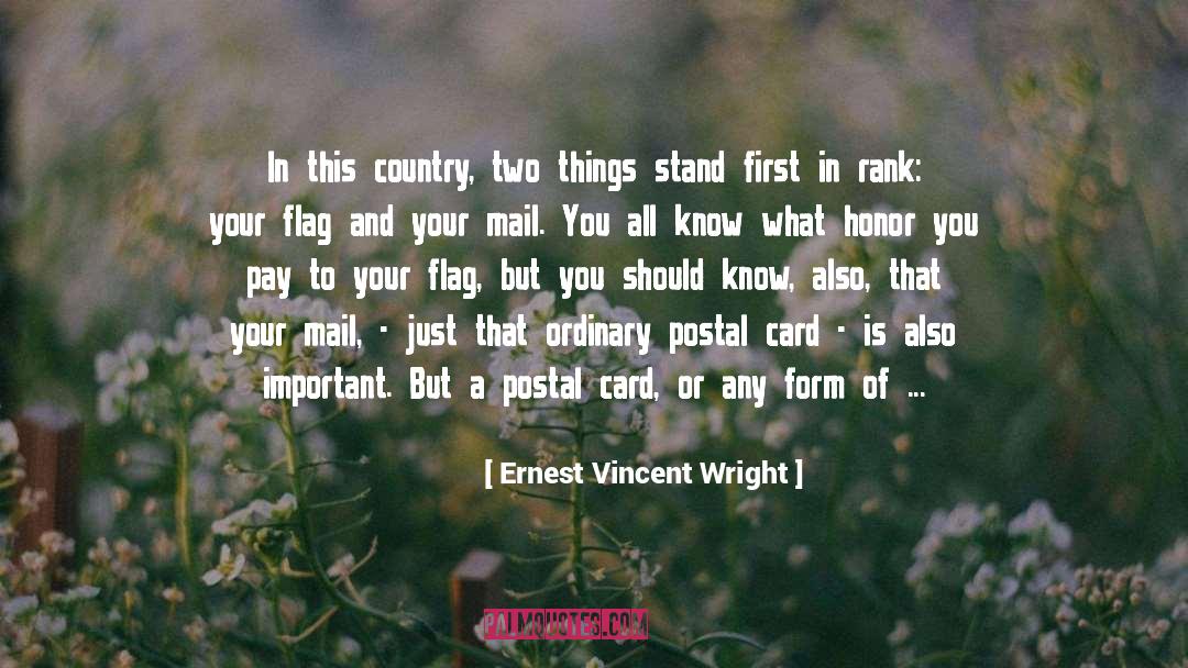 Postal Service quotes by Ernest Vincent Wright