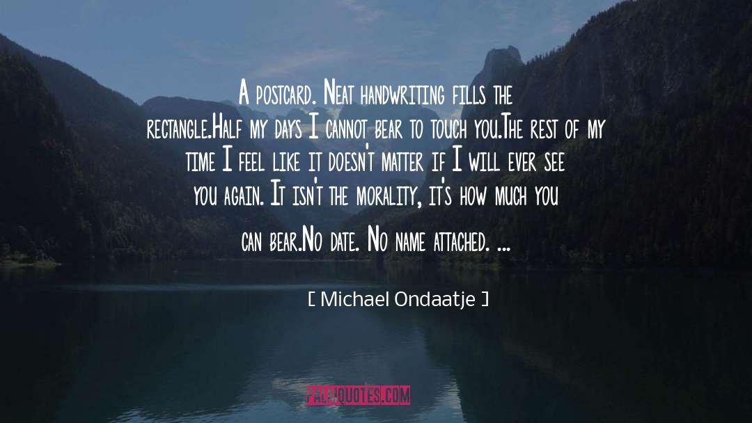 Postcard quotes by Michael Ondaatje