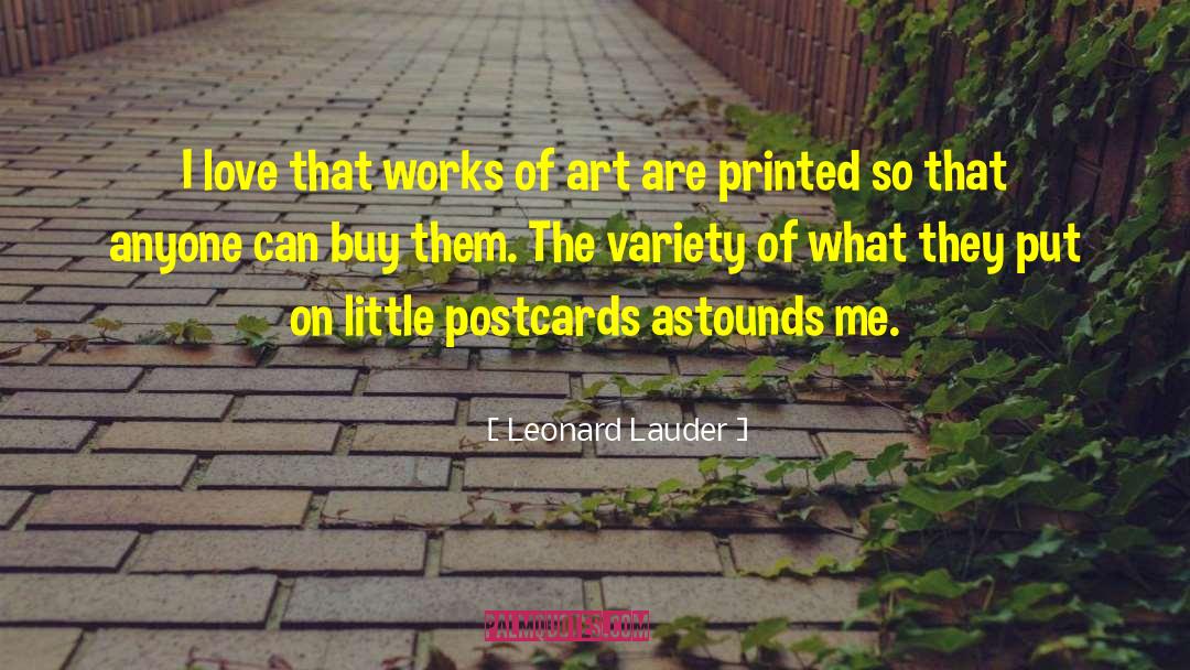 Postcards quotes by Leonard Lauder