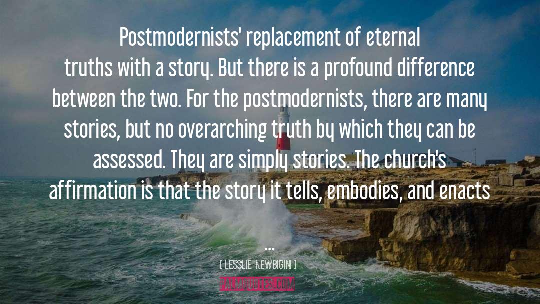 Postmodernists quotes by Lesslie Newbigin