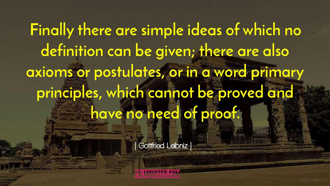 Postulates quotes by Gottfried Leibniz