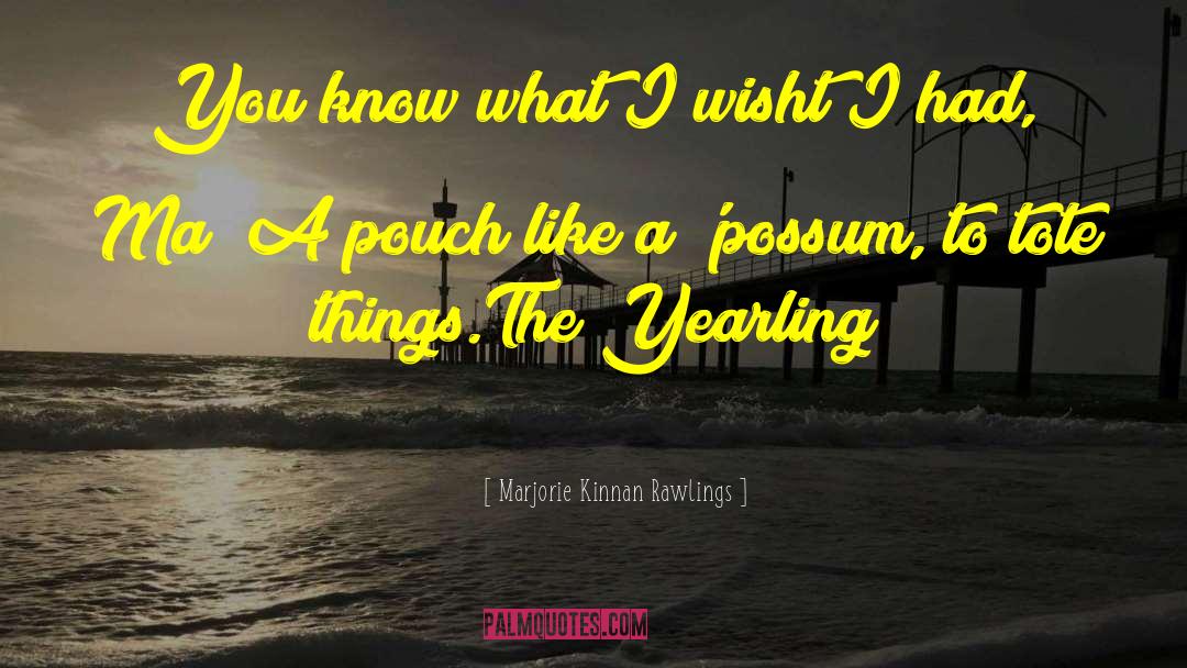 Pouch quotes by Marjorie Kinnan Rawlings