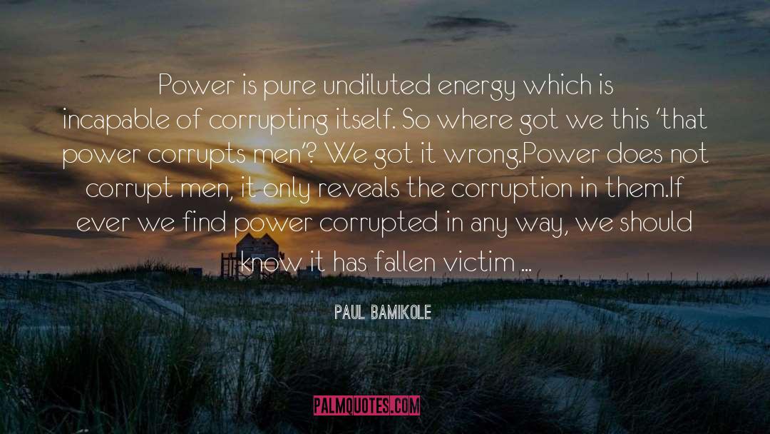 Power Corrupts quotes by Paul Bamikole