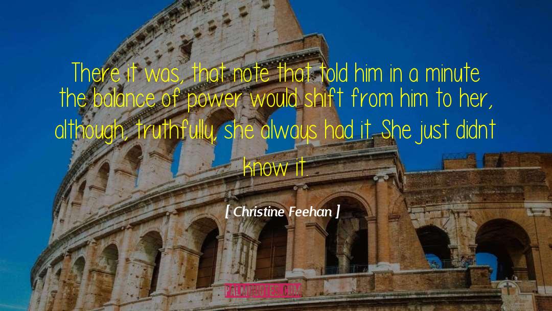 Power In Balance In General quotes by Christine Feehan