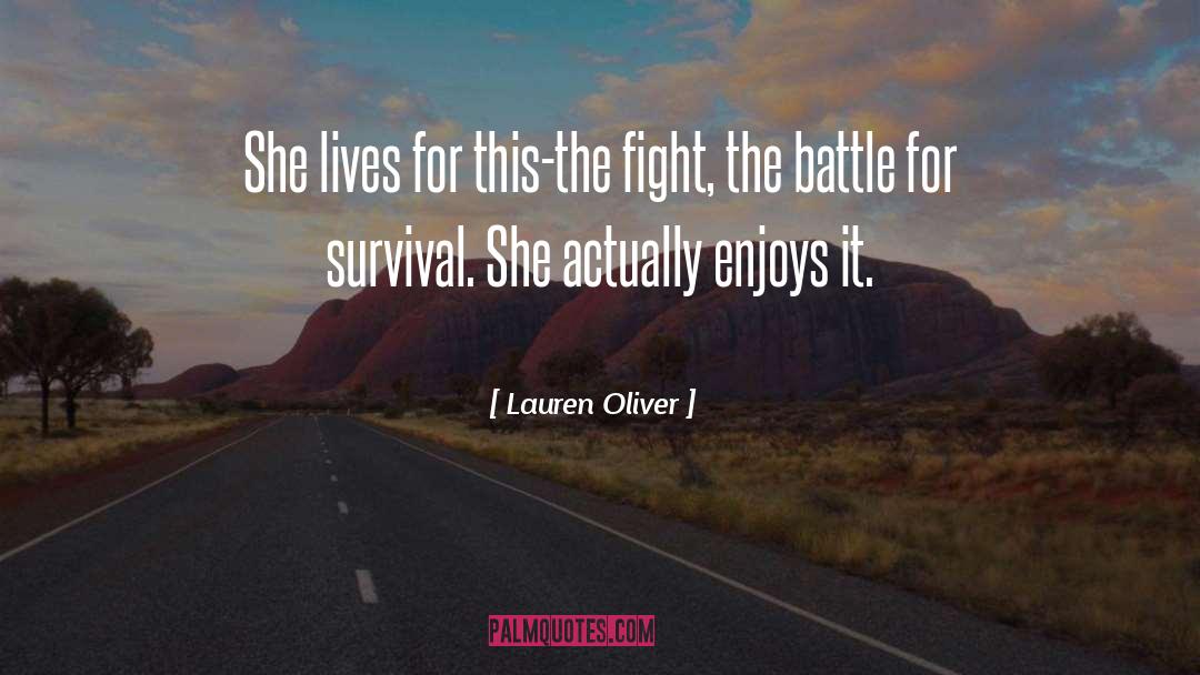 Powerful Survival Fight quotes by Lauren Oliver