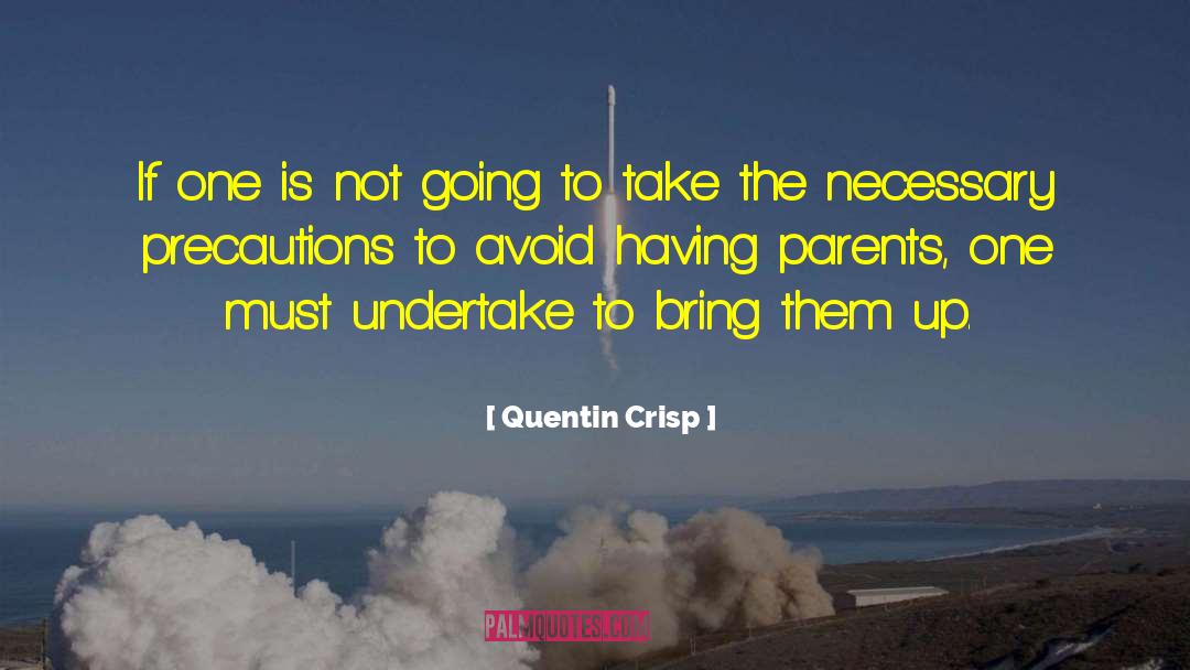 Precautions quotes by Quentin Crisp