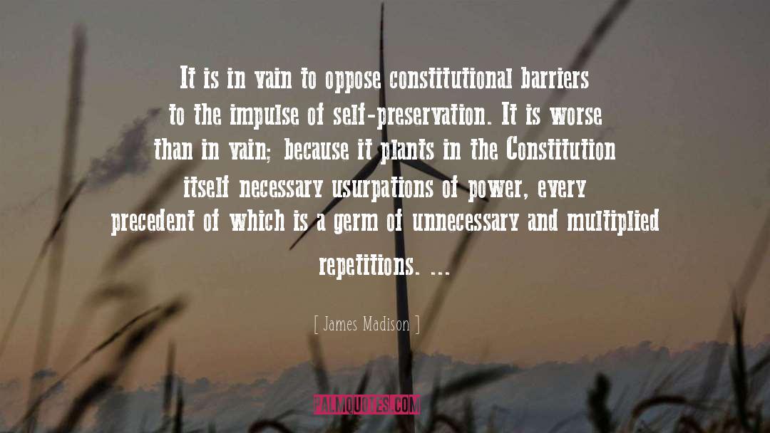Precedent quotes by James Madison