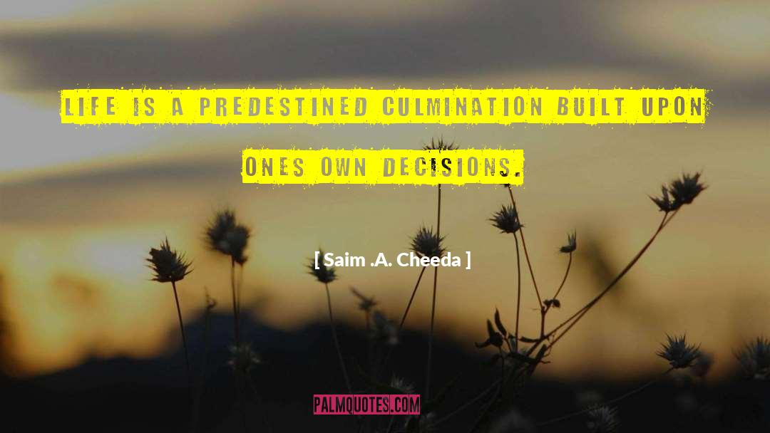 Predestined quotes by Saim .A. Cheeda