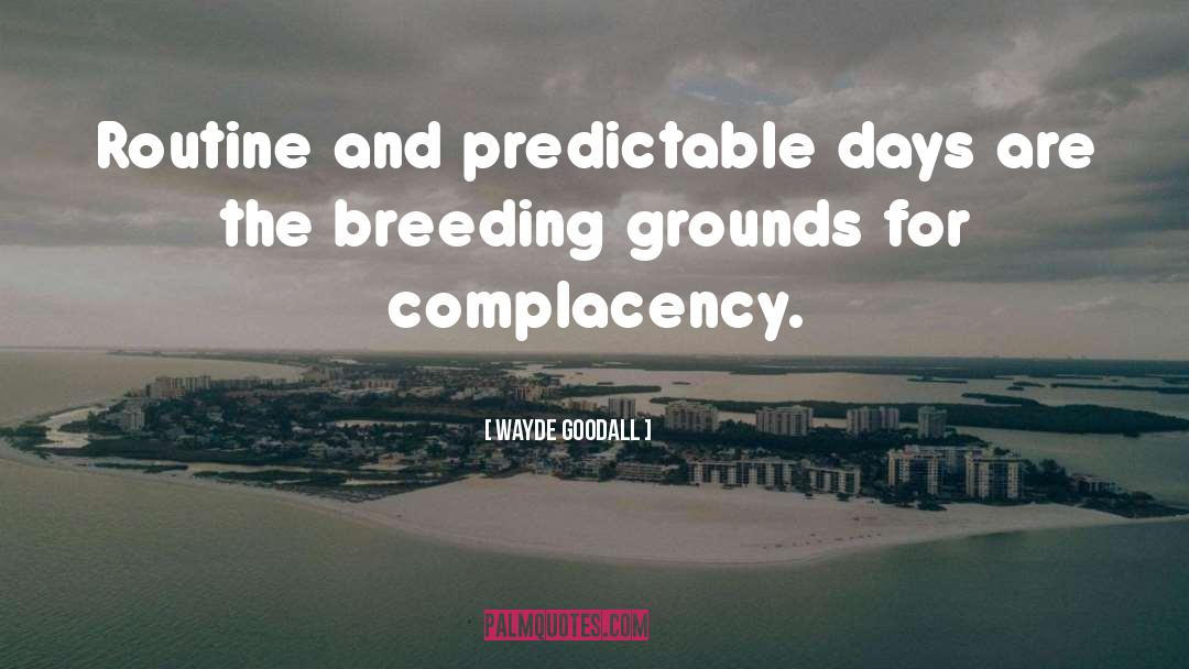Predictabiltiy quotes by Wayde Goodall