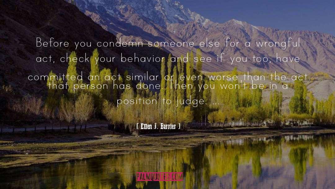 Prejudging quotes by Ellen J. Barrier