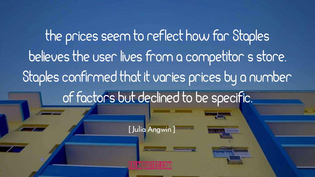 Prices quotes by Julia Angwin