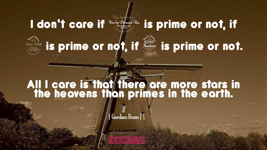 Primes quotes by Giordano Bruno