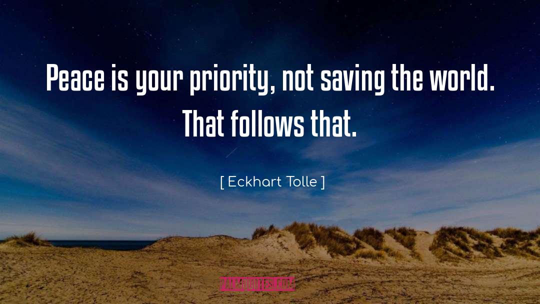 Priorities quotes by Eckhart Tolle