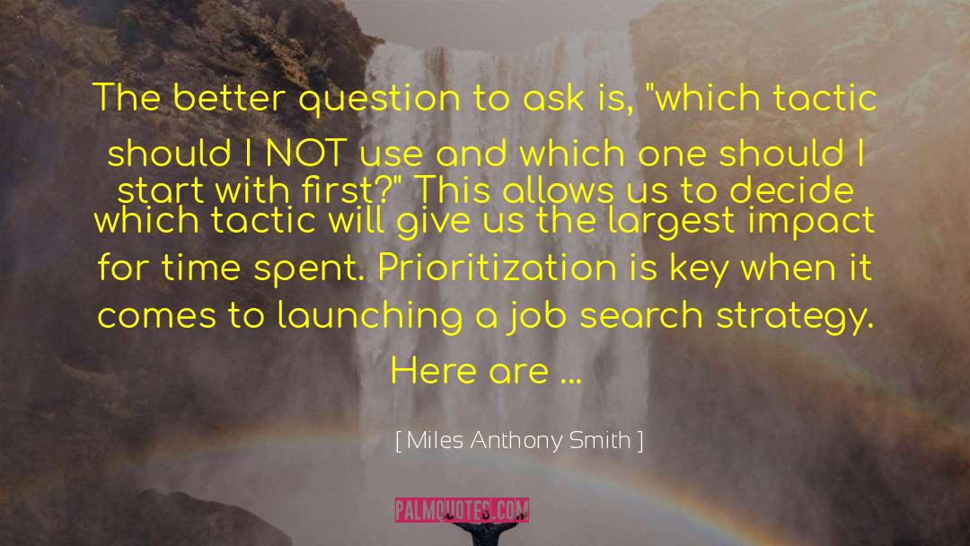 Prioritization quotes by Miles Anthony Smith