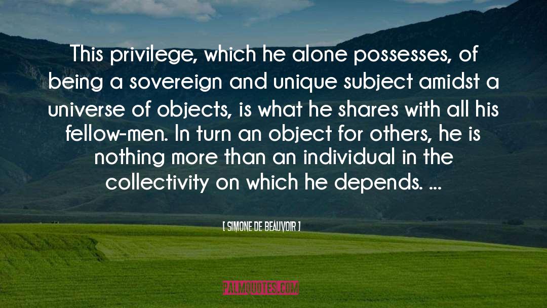Privilege quotes by Simone De Beauvoir