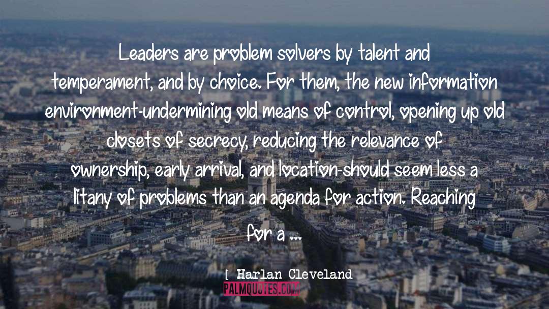 Problem Solvers quotes by Harlan Cleveland