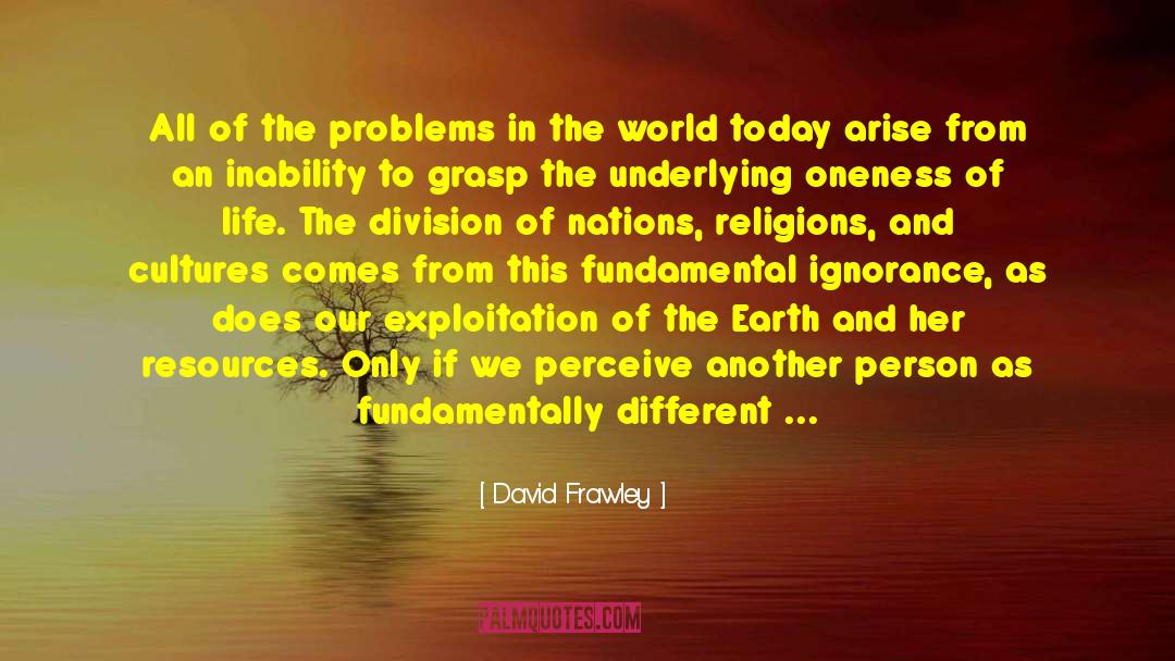Problems In The World quotes by David Frawley