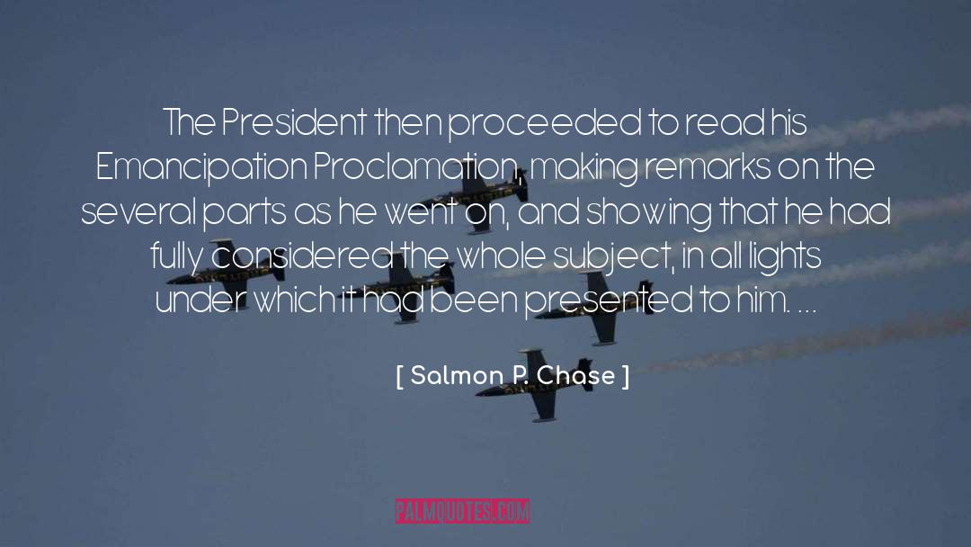 Proceeded quotes by Salmon P. Chase