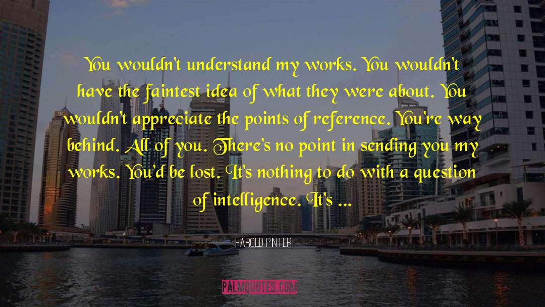 Profanity And Intelligence quotes by Harold Pinter