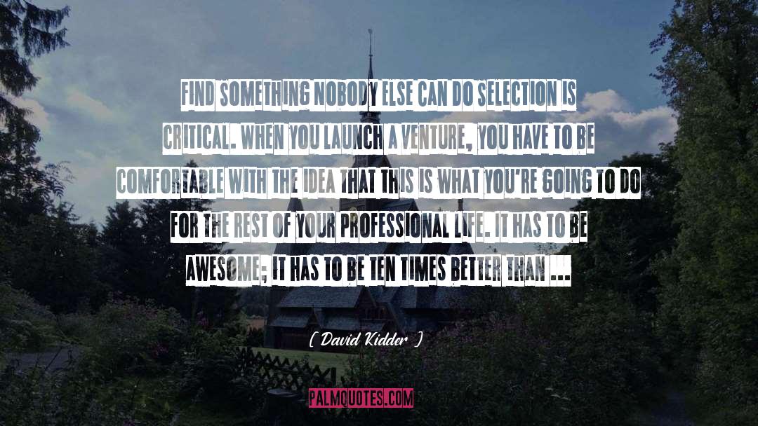 Professional Life quotes by David Kidder