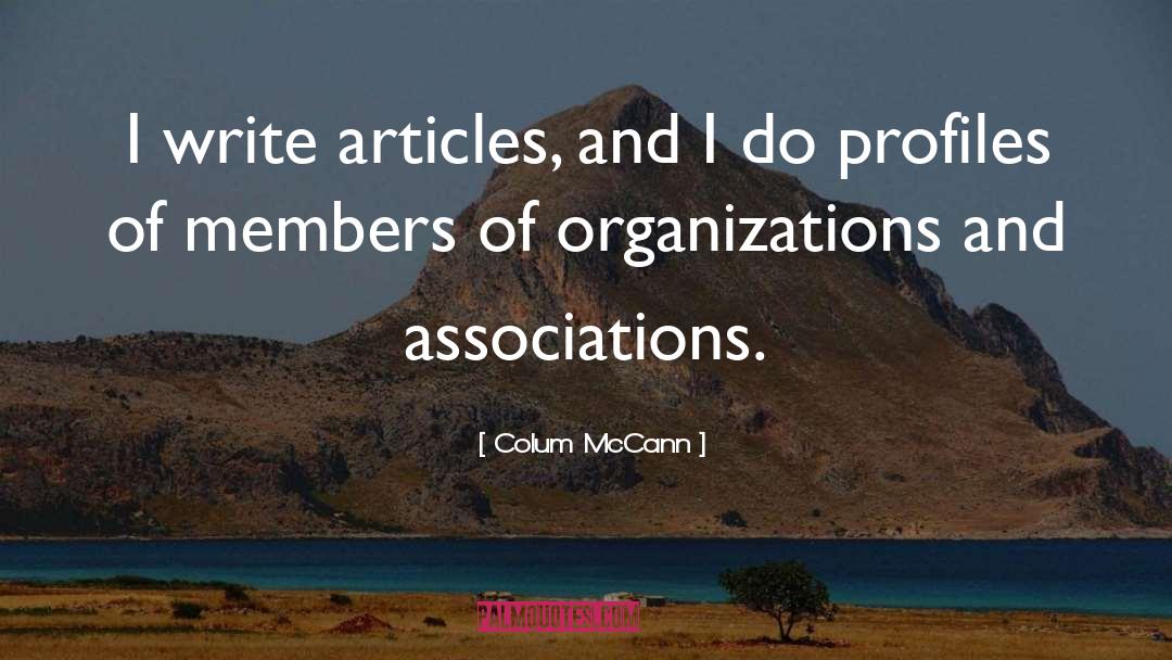 Profiles quotes by Colum McCann