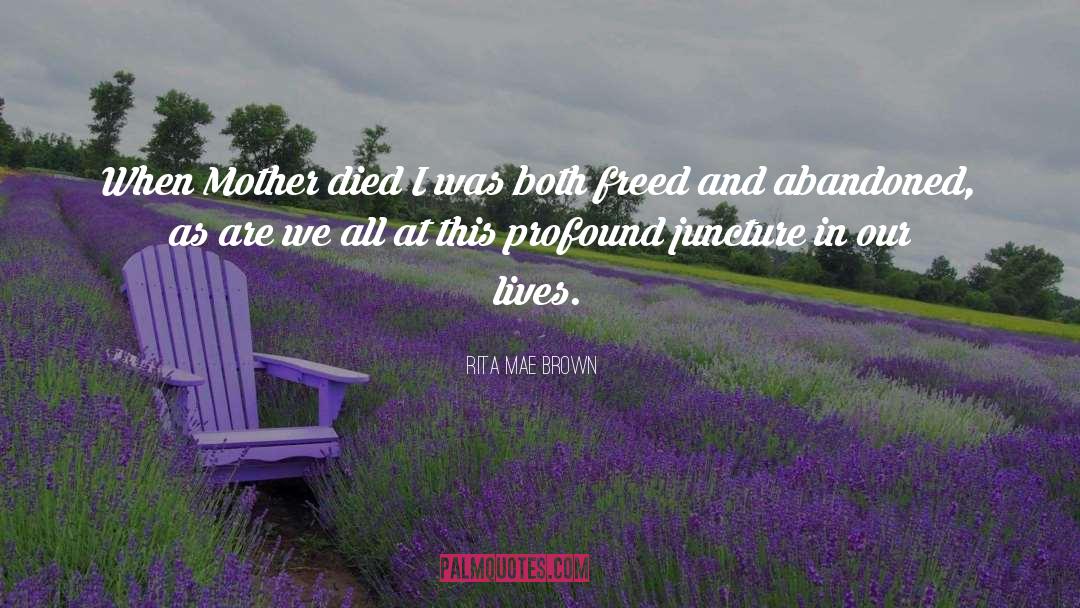 Profound Realizations quotes by Rita Mae Brown