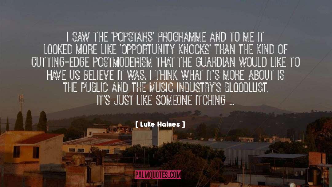 Programmes quotes by Luke Haines