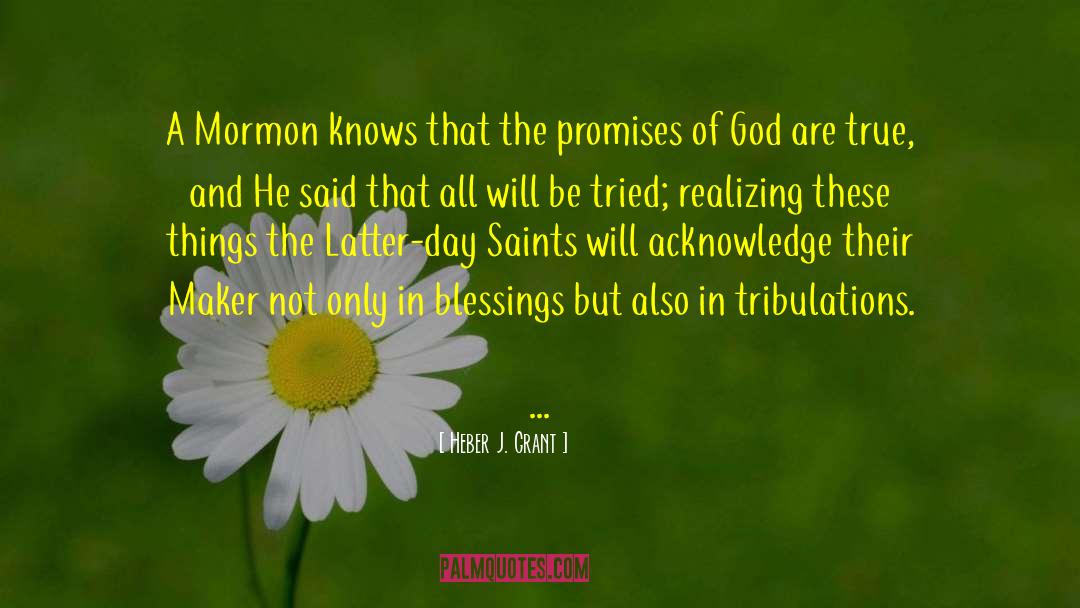 Promises Of God quotes by Heber J. Grant