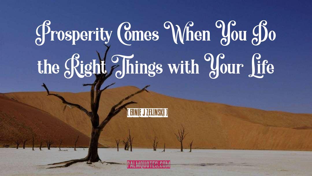 Prosperity quotes by Ernie J Zelinski