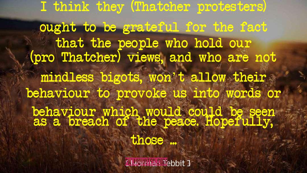 Protesters quotes by Norman Tebbit