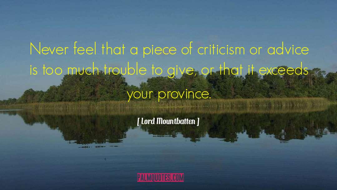 Provinces quotes by Lord Mountbatten