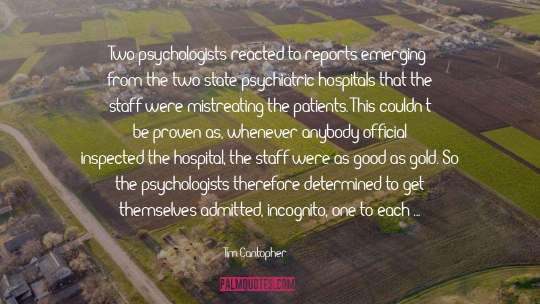 Psychiatric Hospitals quotes by Tim Cantopher