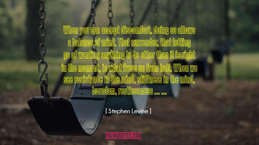 Psychiatry Boredom Serenity quotes by Stephen Levine